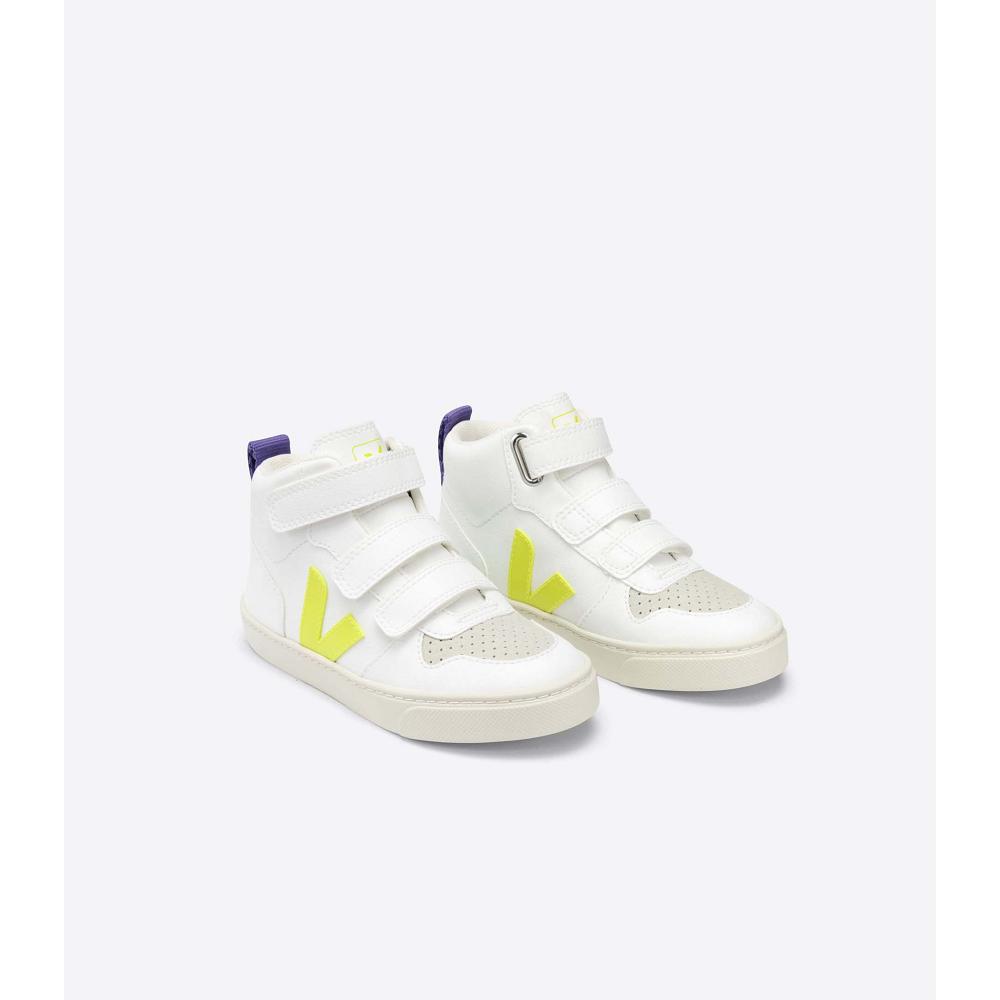 Veja V-10 MID CWL Schoenen Kinderen White/Purple | BE 797CTV